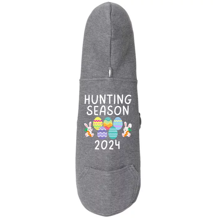 Hunting Season Eggs Funny Easter Day 2024 Egg Hunt Hunter Funny Easter Bunny Doggie 3-End Fleece Hoodie