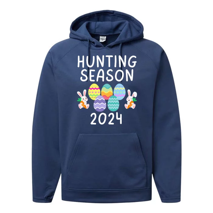 Hunting Season Eggs Funny Easter Day 2024 Egg Hunt Hunter Funny Easter Bunny Performance Fleece Hoodie