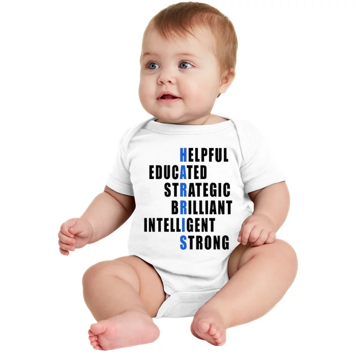 Harris Strong Educated Brilliant Strategic 2024 Election Baby Bodysuit