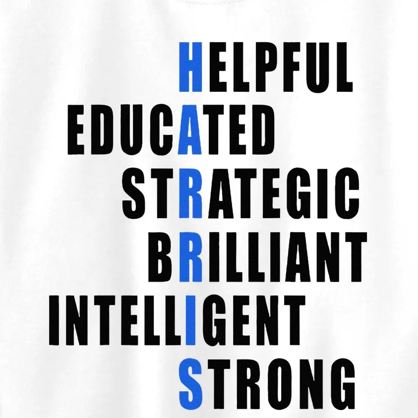 Harris Strong Educated Brilliant Strategic 2024 Election Kids Sweatshirt