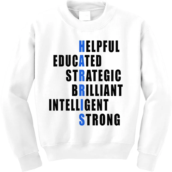 Harris Strong Educated Brilliant Strategic 2024 Election Kids Sweatshirt