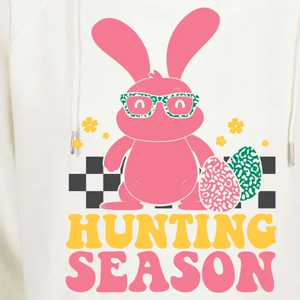 Hunting Season Easter Eggs Bunny Holiday Womens Funnel Neck Pullover Hood