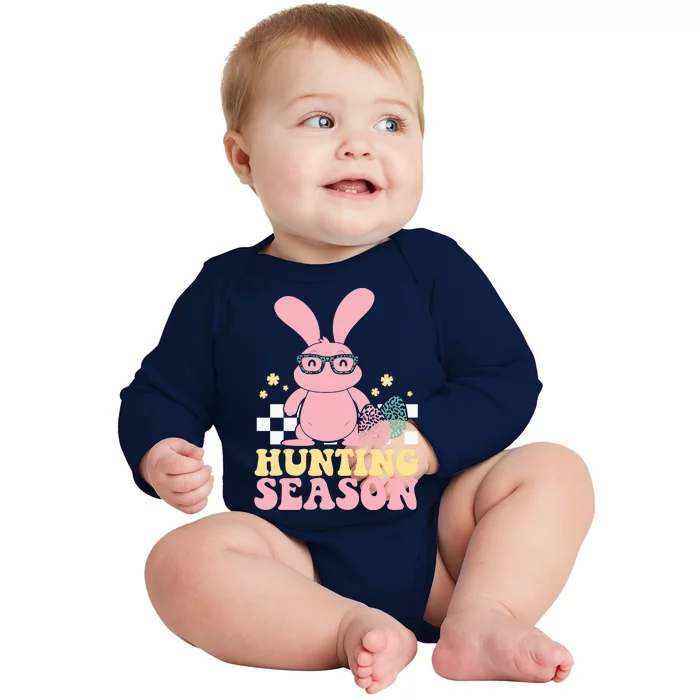 Hunting Season Easter Eggs Bunny Holiday Baby Long Sleeve Bodysuit