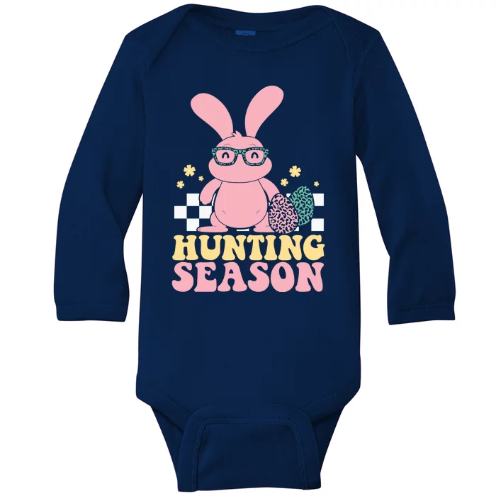 Hunting Season Easter Eggs Bunny Holiday Baby Long Sleeve Bodysuit