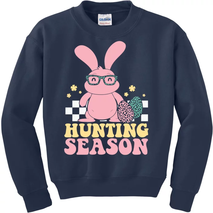 Hunting Season Easter Eggs Bunny Holiday Kids Sweatshirt