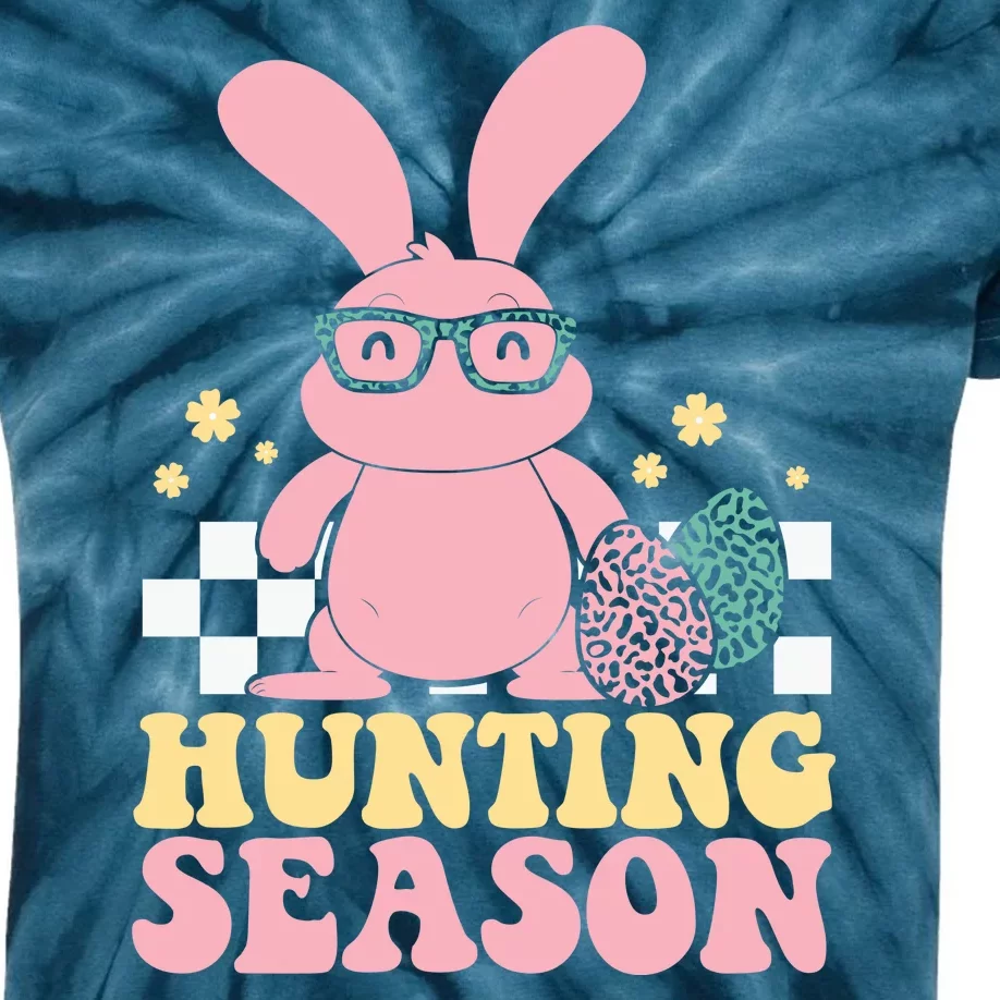 Hunting Season Easter Eggs Bunny Holiday Kids Tie-Dye T-Shirt