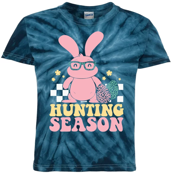 Hunting Season Easter Eggs Bunny Holiday Kids Tie-Dye T-Shirt