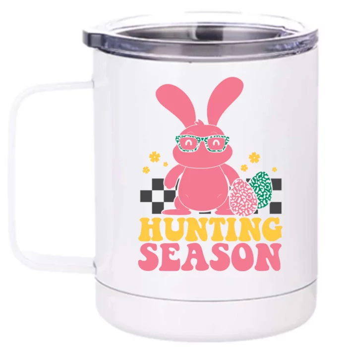 Hunting Season Easter Eggs Bunny Holiday Front & Back 12oz Stainless Steel Tumbler Cup