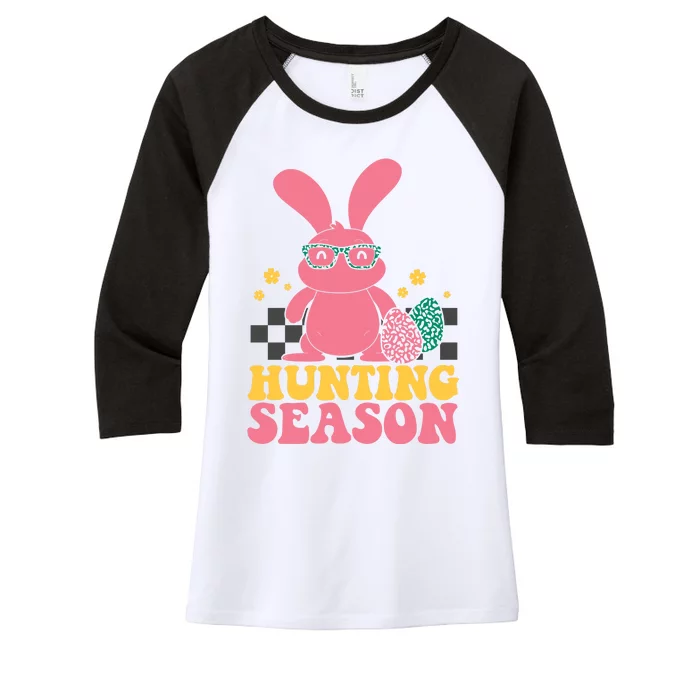 Hunting Season Easter Eggs Bunny Holiday Women's Tri-Blend 3/4-Sleeve Raglan Shirt