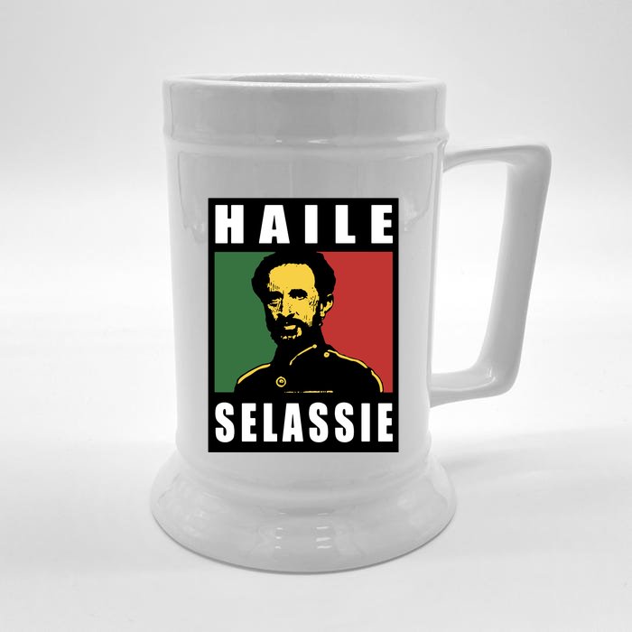 Haile Selassie Emperor Ethiopia Rastafari Front & Back Beer Stein