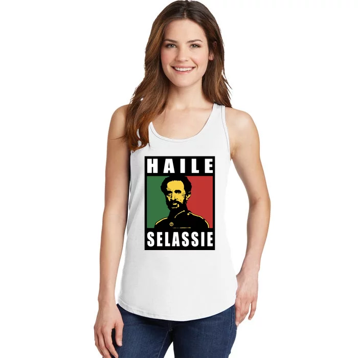 Haile Selassie Emperor Ethiopia Rastafari Ladies Essential Tank