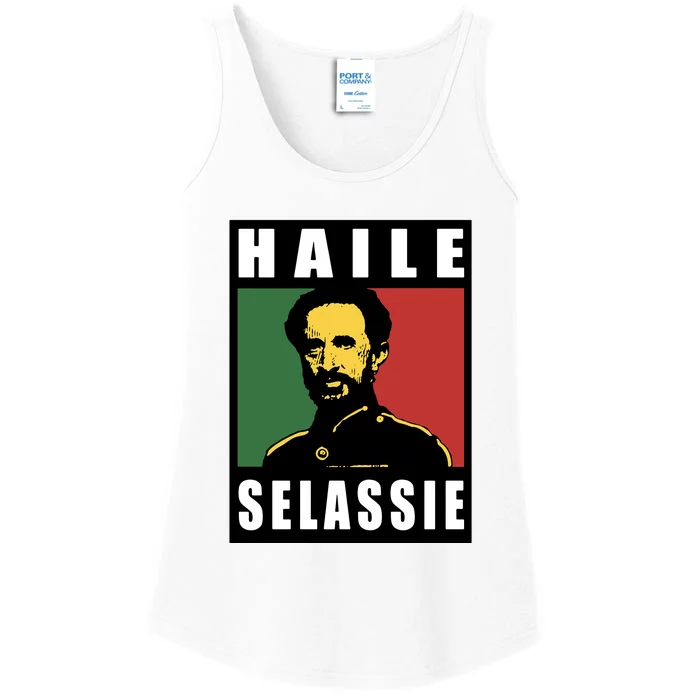 Haile Selassie Emperor Ethiopia Rastafari Ladies Essential Tank