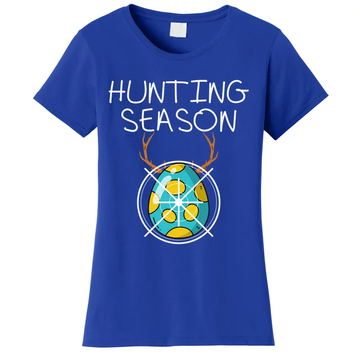 Hunting Season Eggs Deer Funny Easter Day Egg Hunt Hunter Gift Women's T-Shirt