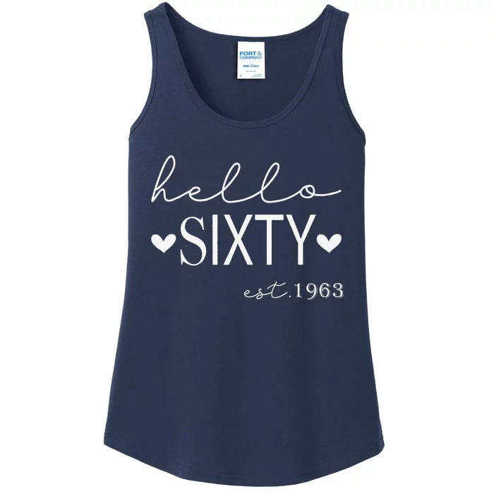 Hello Sixty Est 1963 60 Years Old 60th Birthday For Women Ladies Essential Tank