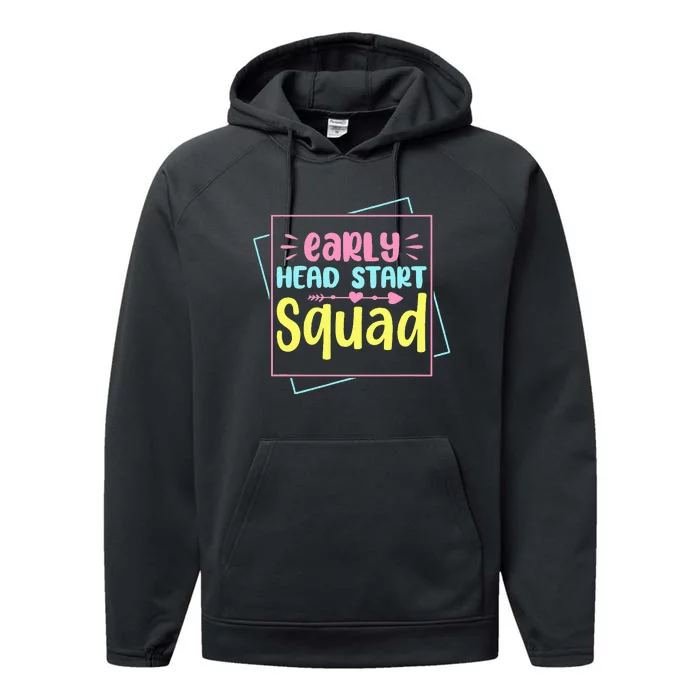 Headstart Squad Early Childhood Edu Teacher Back To School Performance Fleece Hoodie