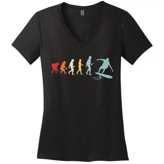 Hydrofoil Surfing Evolution Women's V-Neck T-Shirt