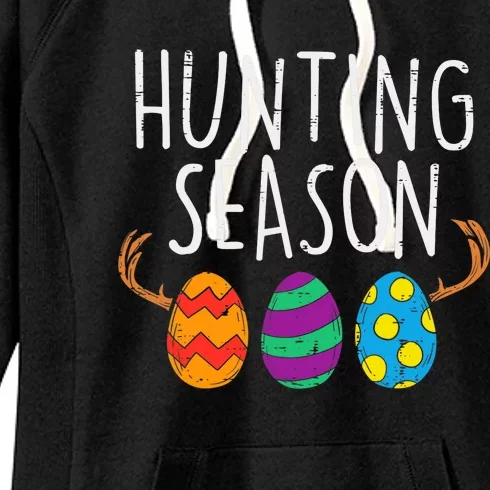 Hunting Season Eggs Deer Funny Easter Day Egg Hunt Hunter Women's Fleece Hoodie