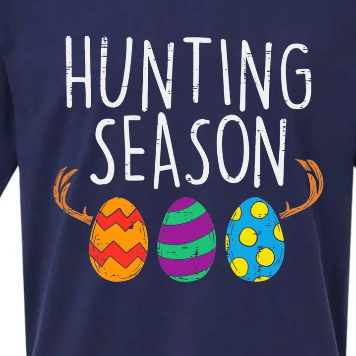 Hunting Season Eggs Deer Funny Easter Day Egg Hunt Hunter Sueded Cloud Jersey T-Shirt