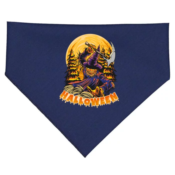 Halloween Scary Evil Pumpkin USA-Made Doggie Bandana