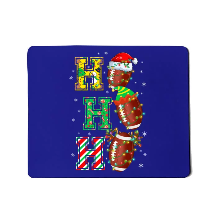 Hohoho Santa Elf Reindeer Football Balls And Christmas Lights Meaningful Gift Mousepad