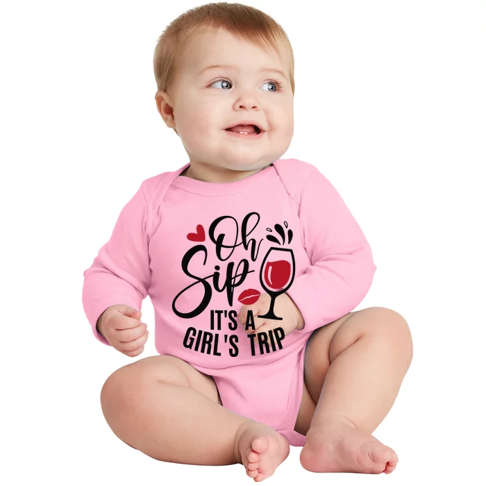 Hello Summer Family Vacation Oh Sip Its A Trip Baby Long Sleeve Bodysuit