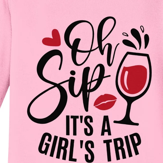 Hello Summer Family Vacation Oh Sip Its A Trip Baby Long Sleeve Bodysuit