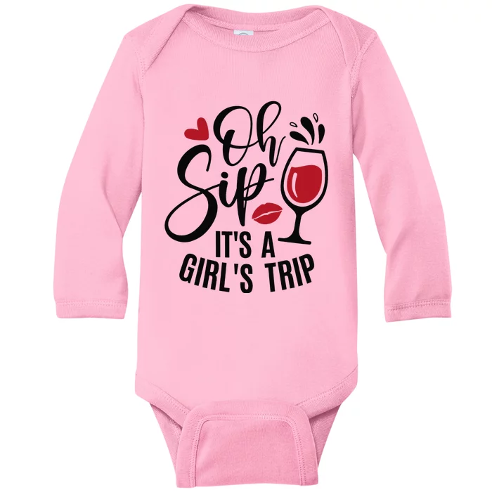 Hello Summer Family Vacation Oh Sip Its A Trip Baby Long Sleeve Bodysuit