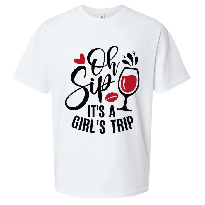 Hello Summer Family Vacation Oh Sip Its A Trip Sueded Cloud Jersey T-Shirt