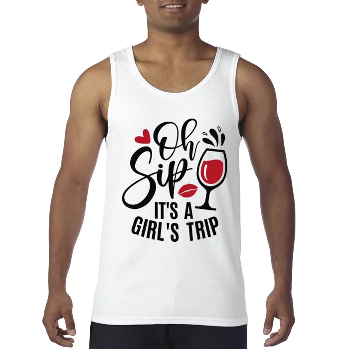 Hello Summer Family Vacation Oh Sip Its A Trip Tank Top