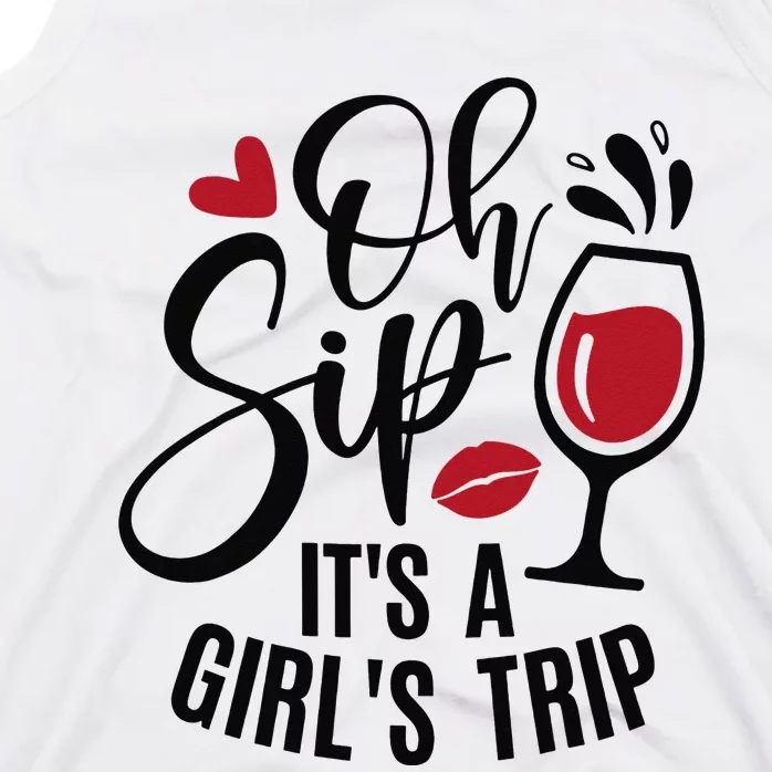 Hello Summer Family Vacation Oh Sip Its A Trip Tank Top