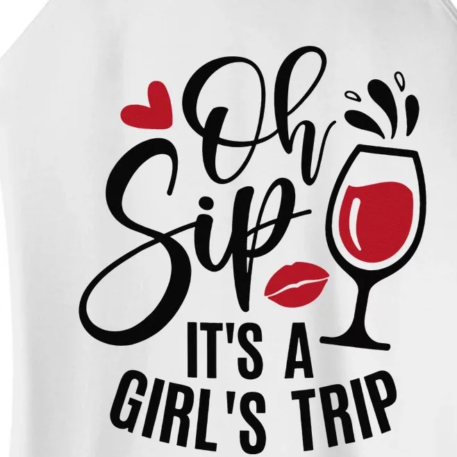 Hello Summer Family Vacation Oh Sip Its A Trip Women’s Perfect Tri Rocker Tank