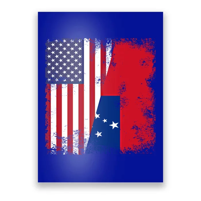 Half Samoan Flag Vintage Samoa Usa Gift Poster