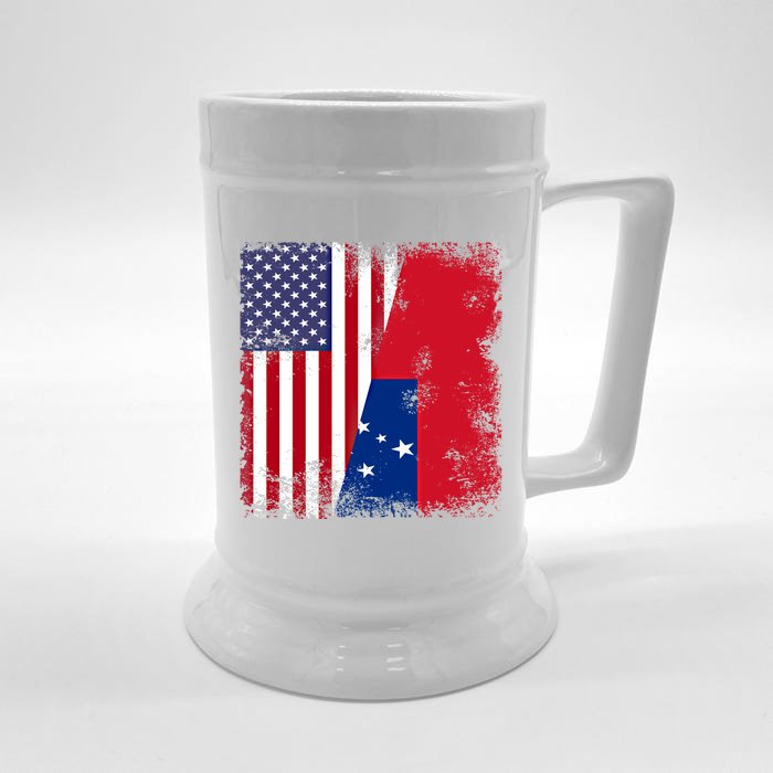 Half Samoan Flag Vintage Samoa Usa Gift Front & Back Beer Stein