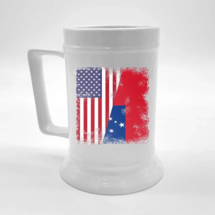 Half Samoan Flag Vintage Samoa Usa Gift Front & Back Beer Stein