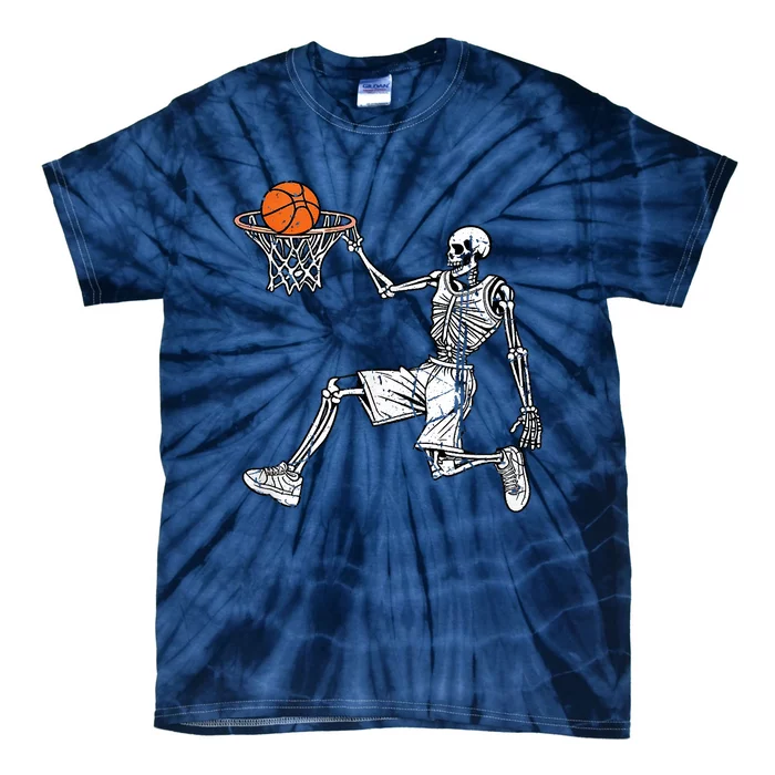 Halloween Skeleton Funny Basketball Team Custom Party Tie-Dye T-Shirt