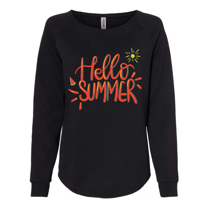 Hello Summer Fun Cute Womens California Wash Sweatshirt