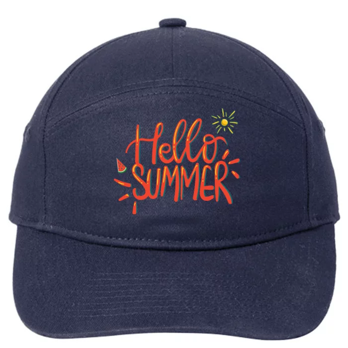 Hello Summer Fun Cute 7-Panel Snapback Hat