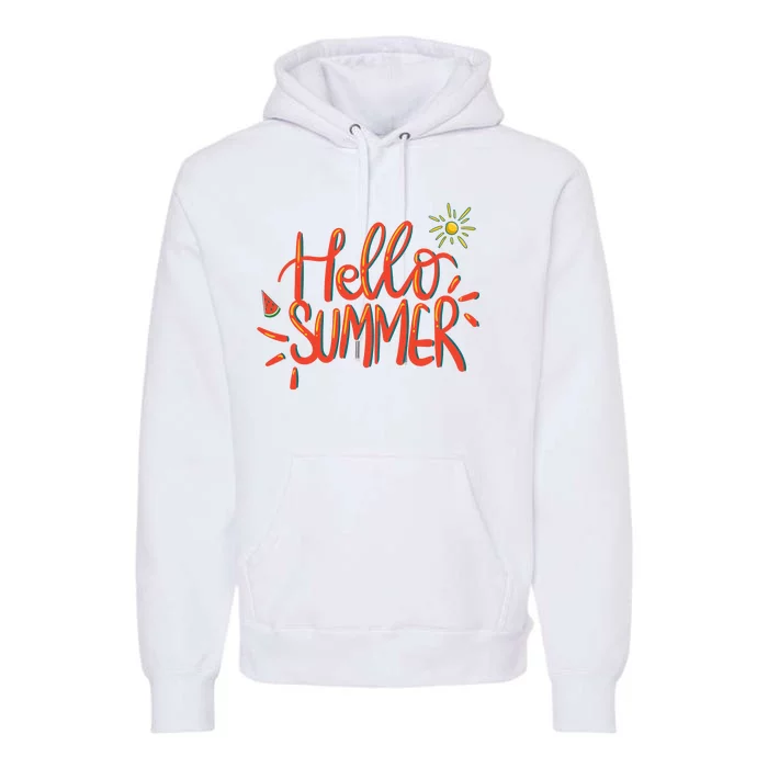 Hello Summer Fun Cute Premium Hoodie