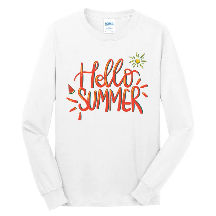 Hello Summer Fun Cute Tall Long Sleeve T-Shirt