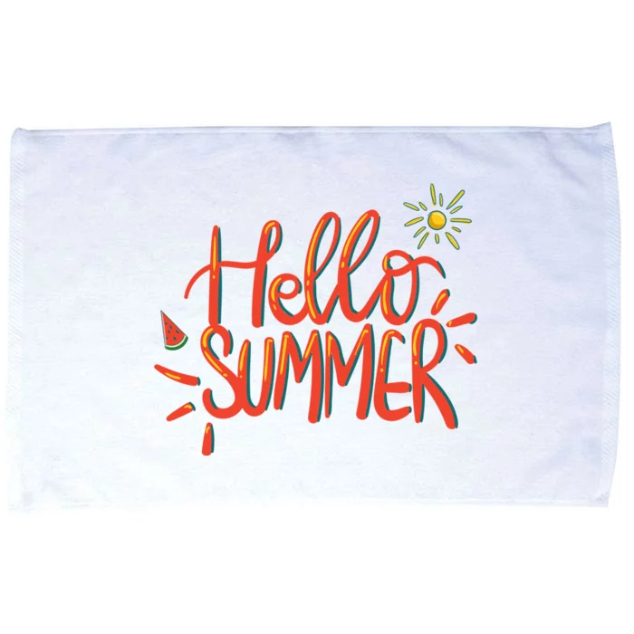 Hello Summer Fun Cute Microfiber Hand Towel