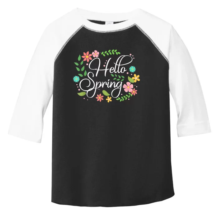 Hello Spring Flowers Costume Floral First Day Of Spring Toddler Fine Jersey T-Shirt