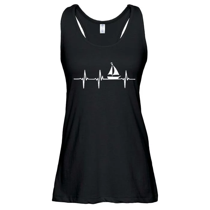 Heartbeat Sailing For Sailors With Sailboat Ladies Essential Flowy Tank