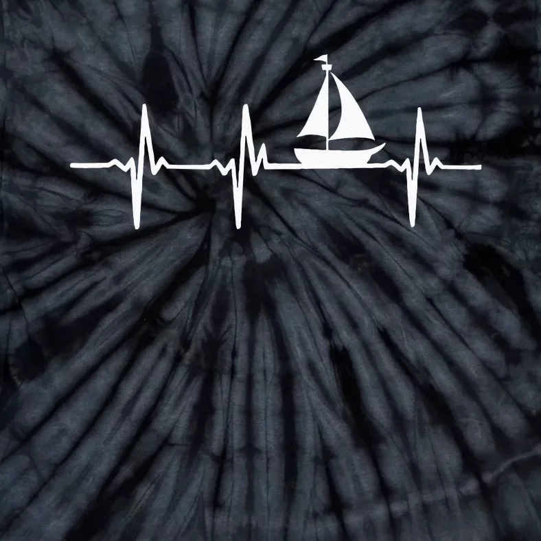 Heartbeat Sailing For Sailors With Sailboat Tie-Dye T-Shirt