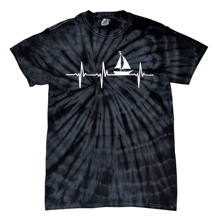 Heartbeat Sailing For Sailors With Sailboat Tie-Dye T-Shirt