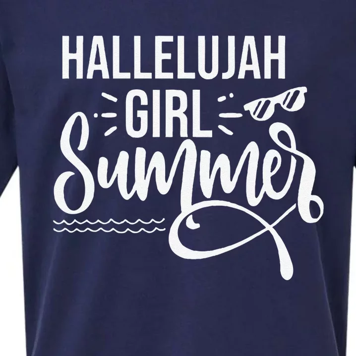 Hallelujah Summer Funny Saying Quote Summer Sueded Cloud Jersey T-Shirt