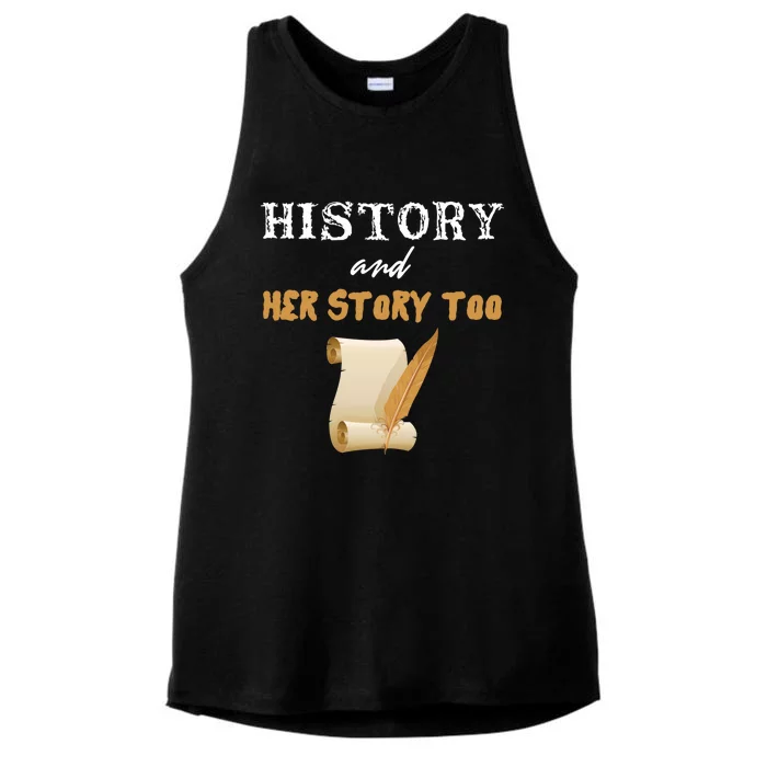 Her Story For History Teacher Student Major Feminist Gift Ladies Tri-Blend Wicking Tank