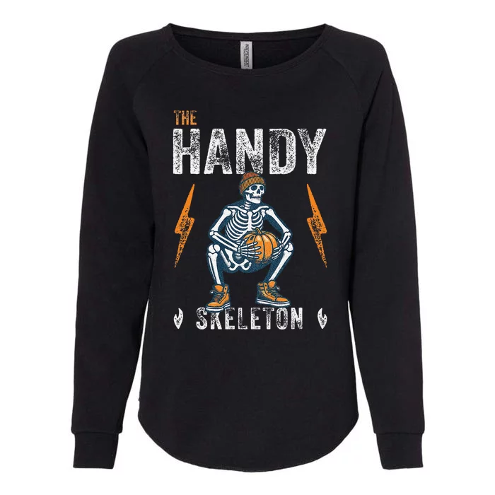 Handy Skeleton Funny Halloween Matching Womens California Wash Sweatshirt