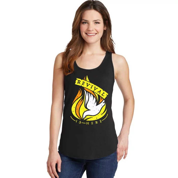 Holy SpiritS Fire Of Revival Is Here Christian Ladies Essential Tank