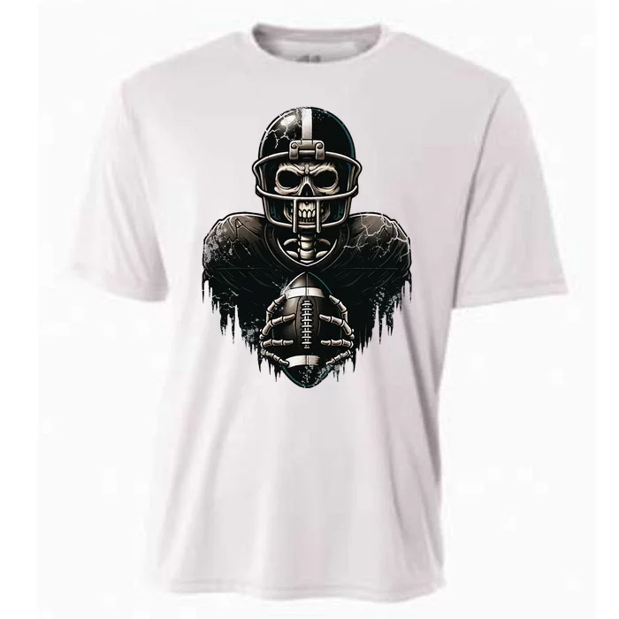 Halloween Skeleton Football Player Spooky Sports Graphic Gift Cooling Performance Crew T-Shirt