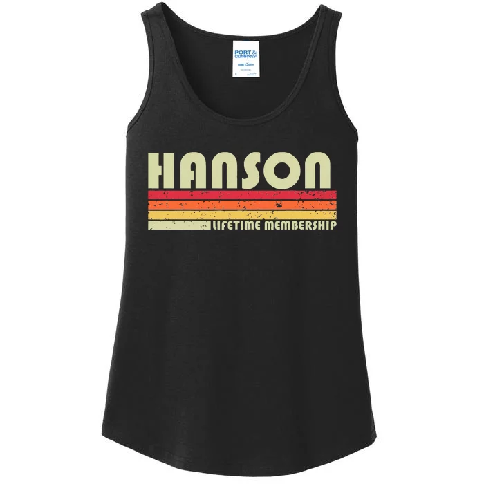 Hanson Surname Funny Retro Vintage 80s 90s Birthday Reunion Ladies Essential Tank